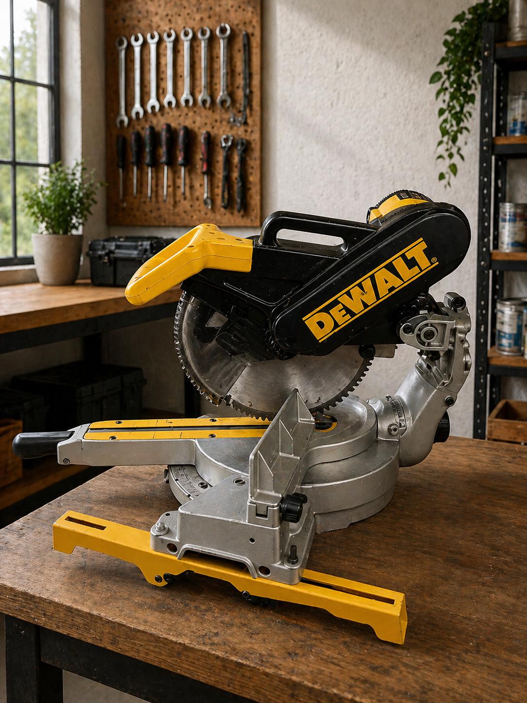 DeWalt Kapp- und Gehrungssäge mit Zugfunktion zur Miete - Zugsäge, Gehrungssäge